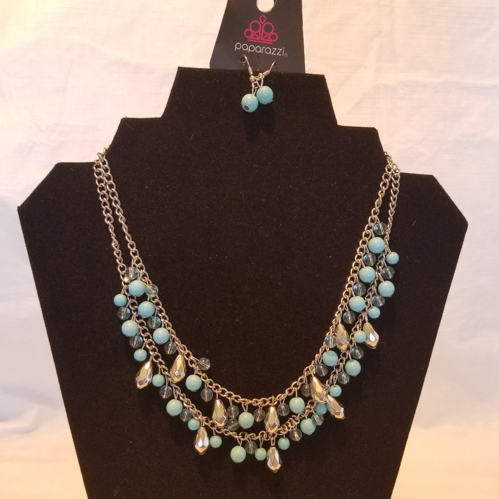 Blue beaded necklace